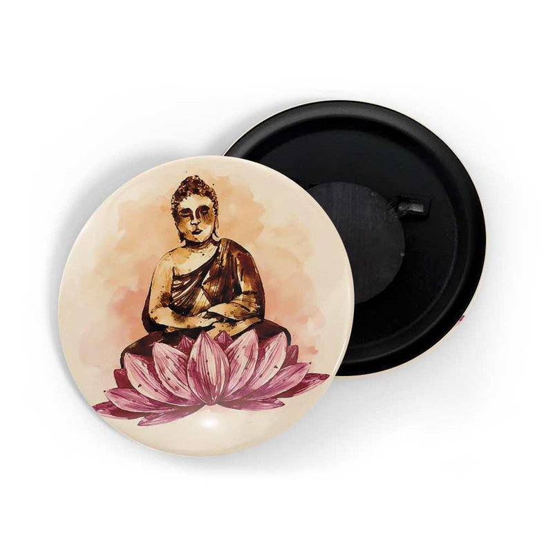 dhcrafts Orange color Round Fridge Magnet Vesak Glossy Finish Design Pack of 1 (58 mm)